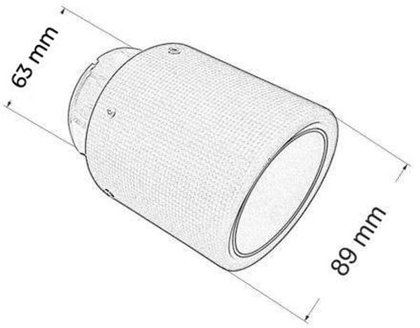 Ακρομπούκο Εξάτμισης 89mm Είσοδος 63mm Carbon Ματ
