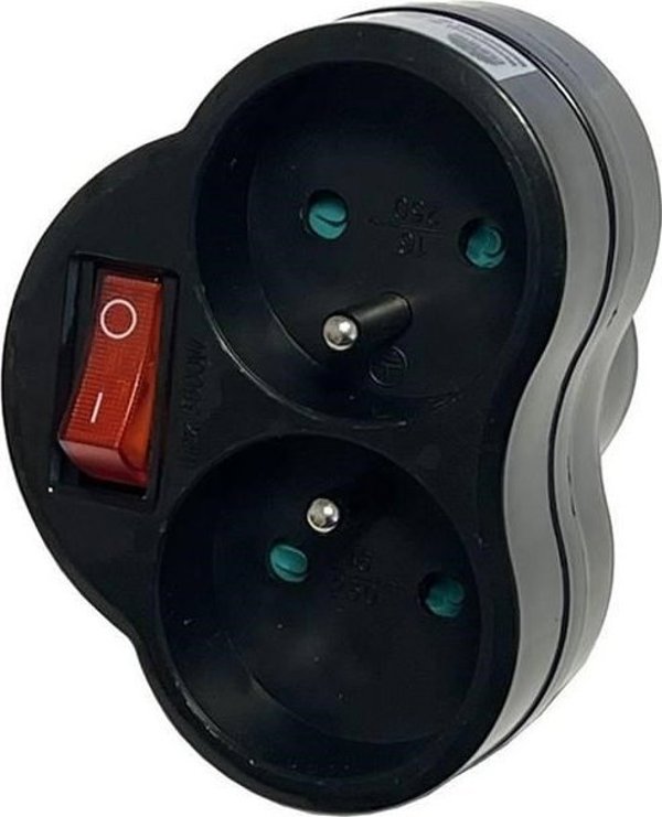 Πολύπριζο Konnoc DX-R2S με διακόπτη μαύρο