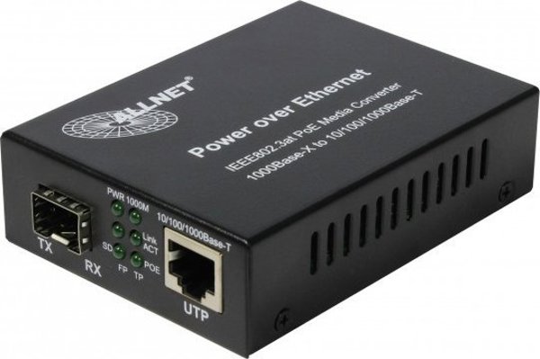 Μετατροπέας οπτικών ινών Allnet Z ALLNET Medienkonverter PoE (15,4W/30W) σε 1000BASE-SX/LX Single-/ Multimode SFP Mini-GBIC Anschluss ALL-MC202P-SFP1-PoE