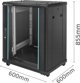 Konica Minolta Szafa RACK Qoltec 19" | 15U | 600 x 600 x 855 | Stalowa obudowa
