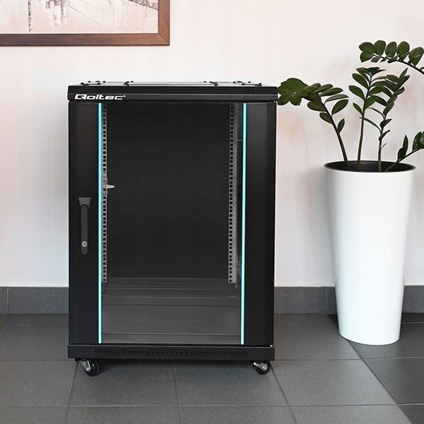 Konica Minolta Szafa RACK Qoltec 19" | 15U | 600 x 600 x 855 | Stalowa obudowa