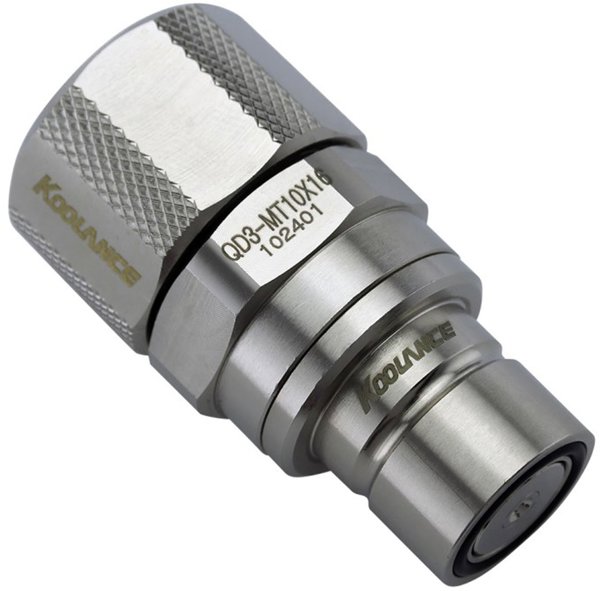 Koolance QD3 Schnellverschluss gerade männlich auf 16/10mm - no-spill, silber