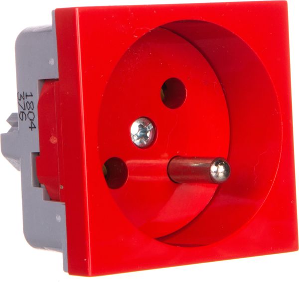 Kopos Gniazdo pojedyncze 16A 2P+Z czerwone QP 45X45 BB