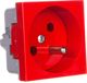 Kopos Gniazdo pojedyncze 16A 2P+Z czerwone QP 45X45 BB