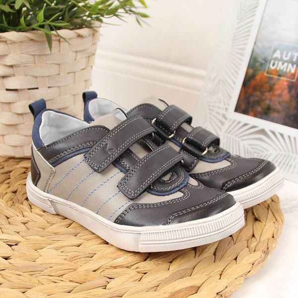 Kornecki Παιδικά Sneakers Για Αγόρια Με Velcro, Ανατομικά Casual Παπούτσια, Γκρι, 6292