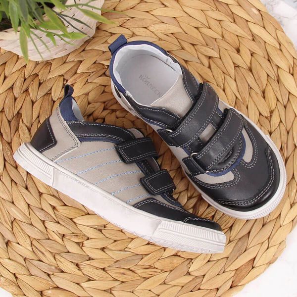 Kornecki Παιδικά Sneakers Για Αγόρια Με Velcro, Ανατομικά Casual Παπούτσια, Γκρι, 6292