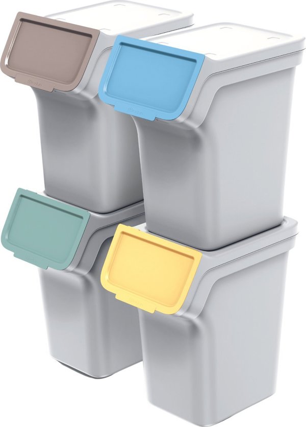Κάδος απορριμμάτων PROSPERPLAST Κάδοι απορριμμάτων STACKBOX Q SET - γκρι 20l. Keden