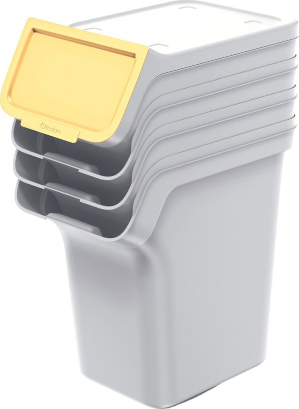 Κάδος απορριμμάτων PROSPERPLAST Κάδοι απορριμμάτων STACKBOX Q SET - γκρι 20l. Keden
