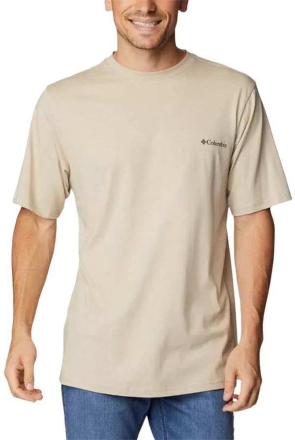 Ανδρική Κοντομάνικη Μπλούζα Columbia Csc Basic Logo Ανοιχτό Καφέ Μέγεθος L