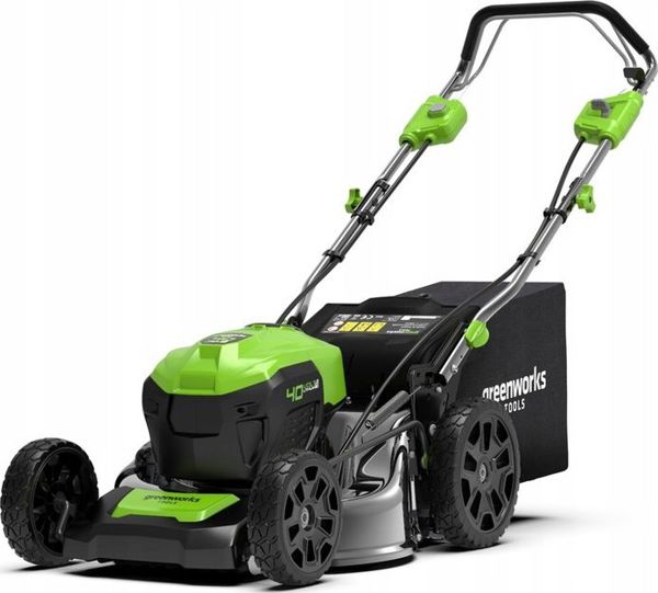 Χλοοκοπτική μηχανή Greenworks 40V Χλοοκοπτική μηχανή με κίνηση 46cm σετ, φορτιστής + 1 μπαταρία 4Ah (GD40LM46SPK4)