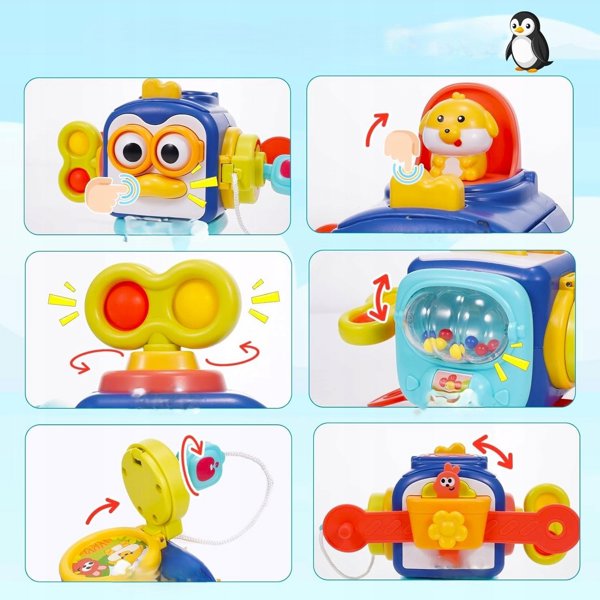 Kostka sensoryczna edukacyjna dla dzieci pingwinek