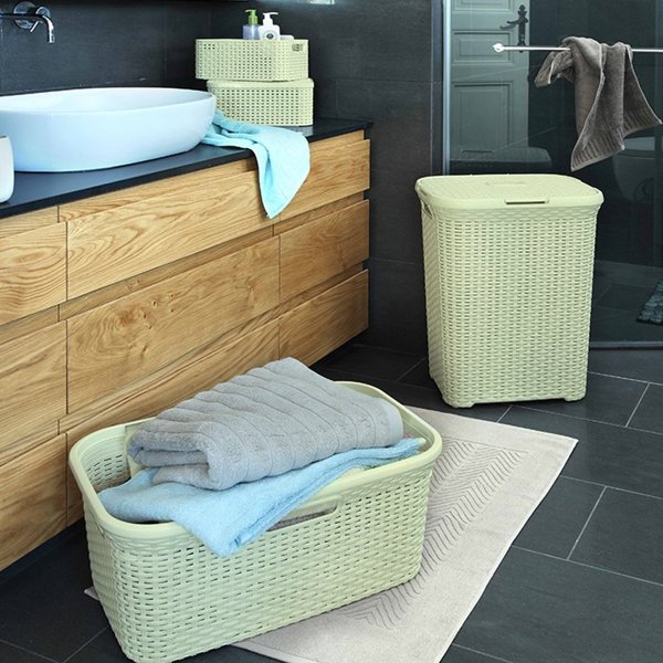 Καλάθι για άπλυτα Curver Natural Style 40L κρεμ (46792)