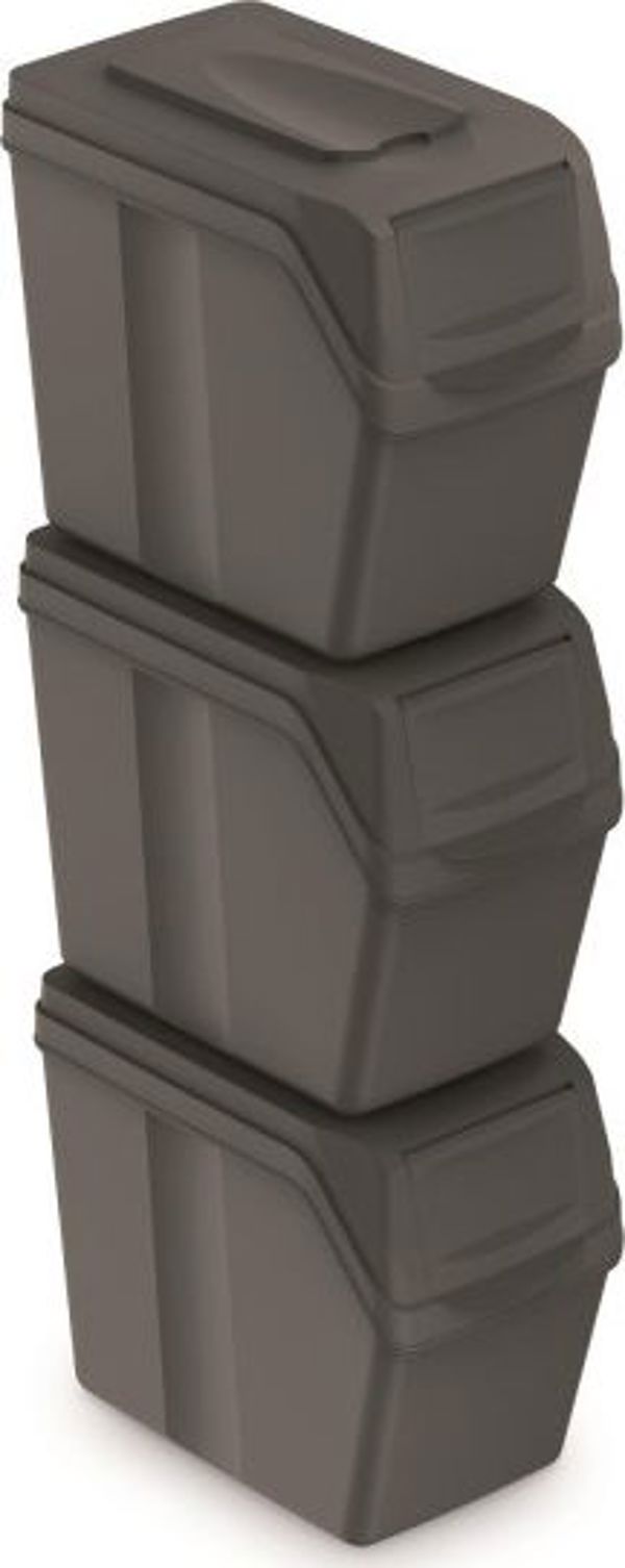 Κάδος απορριμμάτων PROSPERPLAST Sortibox για διαλογή 3 x 20L γκρι (CEN-68347)