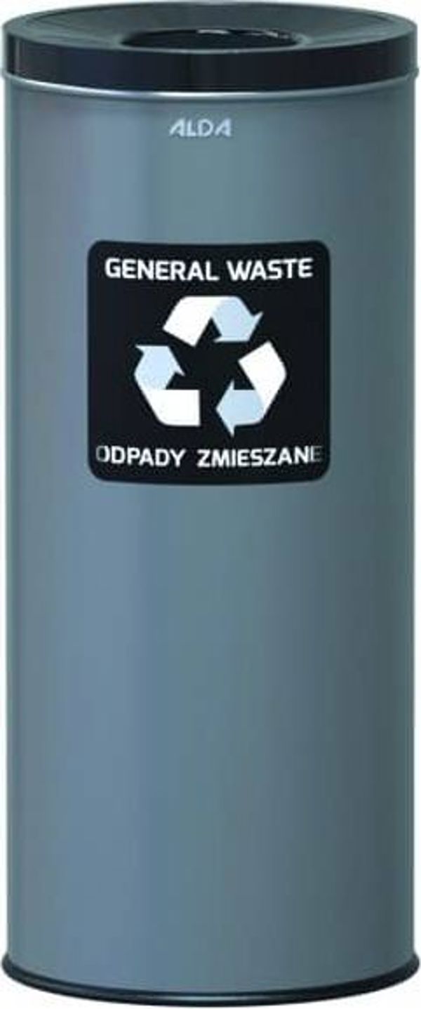 Κάδος Απορριμμάτων ALDA ECO 45L για Διαχωρισμό Απορριμμάτων, Γκρι, Με Ετικέτα "MIXED WASTE" (A651D-10)