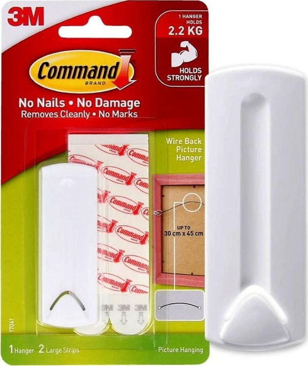 Κρεμάστρα εικόνας 3M για κορνίζα με σύρμα Command 2.2kg, λευκό