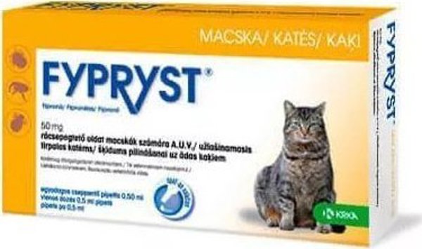 KRKA Σταγόνες για ψύλλους και τσιμπούρια για γάτες FYPRYST