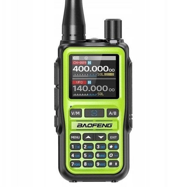 Κρατικό τηλέφωνο Baofeng UV-5R MINI USB-C Bluetooth VHF UHF Πράσινο (κεραία 15cm)