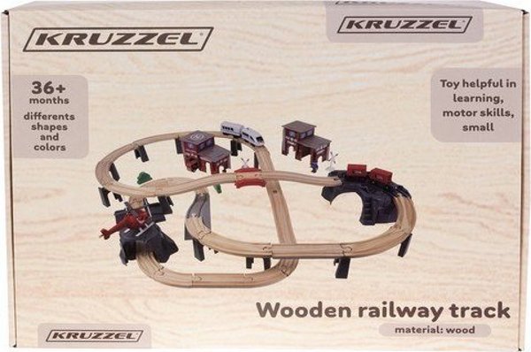Ξύλινη σιδηροδρομική γραμμή - τρένο Kruzzel 22754