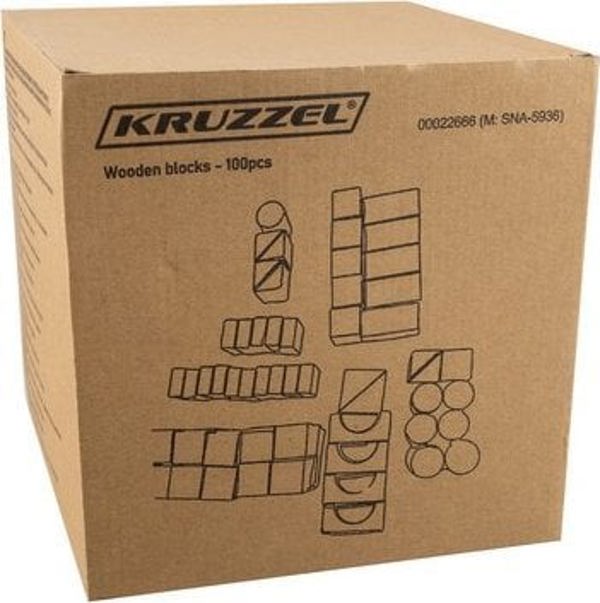 Ξύλινα τουβλάκια - 100 τεμ. Kruzzel 22666