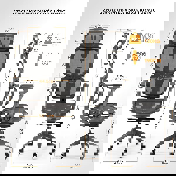 SENSE7 Καρέκλα γραφείου NOBU γραφίτης