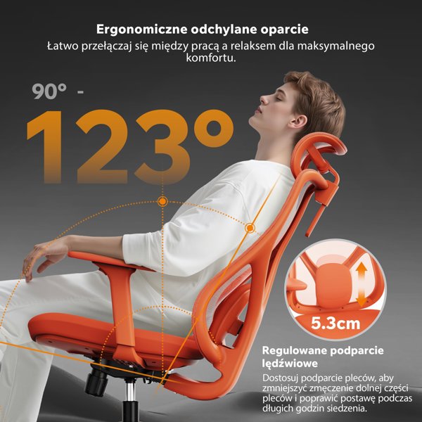 Πολυθρόνα Γραφείου SENSE7 MOYO Εργονομική, Πορτοκαλί