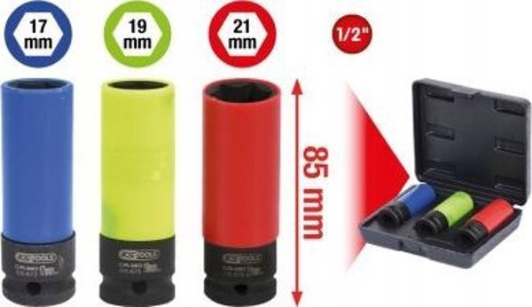 Σετ καρυδάκια κρούσης 1/2`` 3τμχ., KS Tools
