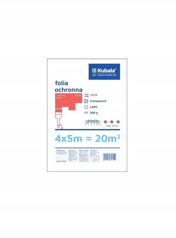 Kubala Protective film, strong 25 micron. 4x5m 20 sq/m.