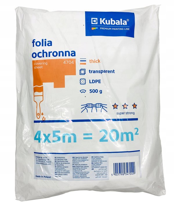 Kubala Protective film, strong 25 micron. 4x5m 20 sq/m.
