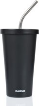 Θερμός κύπελλο με καλαμάκι Casno Gloomy 510 ml μαύρο