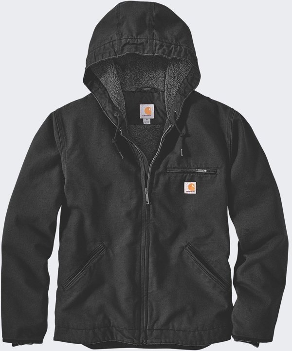 Carhartt Μπουφάν Washed Duck Sherpa Lined Μαύρο