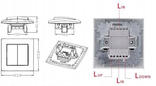 Διακόπτης Περσίδων VCX LC 12, Διπλός, Λευκός