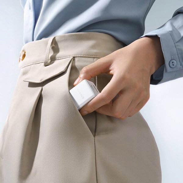 Φορτιστής τοίχου Baseus Palm 30W USB-A, USB-C λευκός