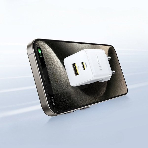 Φορτιστής τοίχου Baseus Palm 30W USB-A, USB-C λευκός