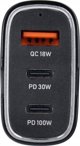 Φορτιστής OEM Φορτιστής αυτοκινήτου USB A + 2 x Τύπος C PD QC3.0 3A 138W CC53-2C1A μαύρη