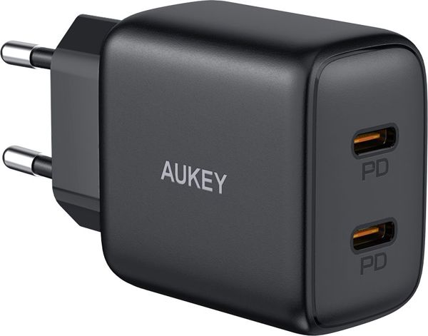 Φορτιστής Aukey PA-R1S 2x USB-C 3 A (PA-R1S)
