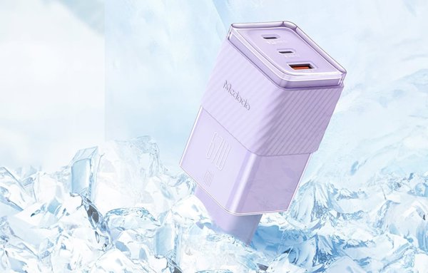 Φορτιστής Mcdodo Φορτιστής τοίχου GaN 67W Mcdodo CH-1502 2x USB-C, USB-A (μωβ)