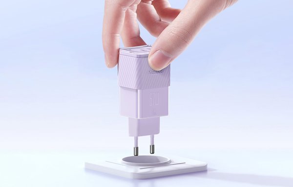 Φορτιστής Mcdodo Φορτιστής τοίχου GaN 67W Mcdodo CH-1502 2x USB-C, USB-A (μωβ)