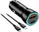 Φορτιστής Blue Star Φορτιστής αυτοκινήτου BLUE STAR 3A 25W Type C + USB A + καλώδιο Τύπου C σε Lightning PD QC3.0 AFC PPS μαύρο 13963038 5903396275807