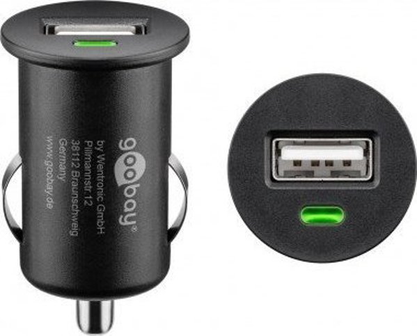 Φορτιστής Goobay Φορτιστής αυτοκινήτου (1xUSB) - Έκδοση χρώματος Μαύρο