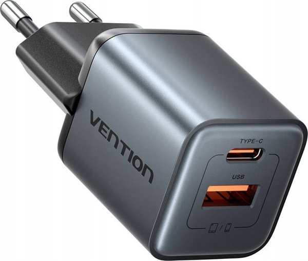 Φορτιστής ML GaN Vention USB-C + USB-A 30W (Γκρι)