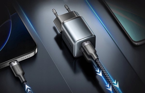 Φορτιστής ML GaN Vention USB-C + USB-A 30W (Γκρι)