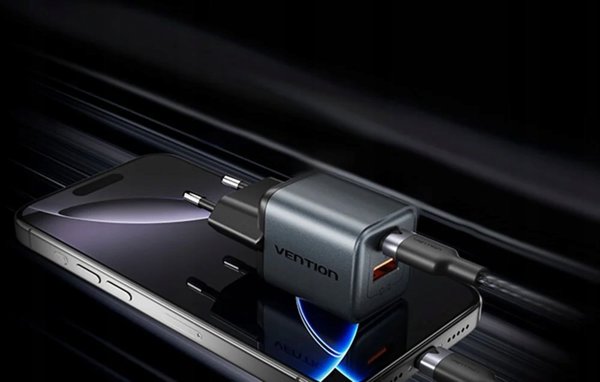 Φορτιστής ML GaN Vention USB-C + USB-A 30W (Γκρι)