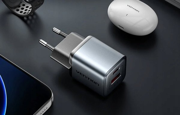 Φορτιστής ML GaN Vention USB-C + USB-A 30W (Γκρι)