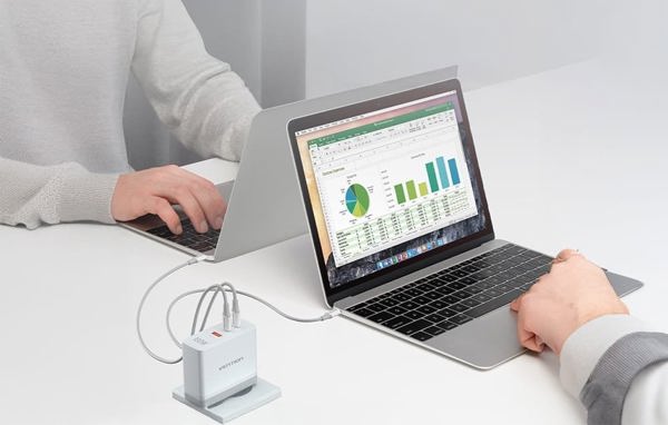 Φορτιστής τοίχου Vention FEGB0-EU 2xUSB-C 1xUSB-A 100W/100W/30W GaN (μαύρο)
