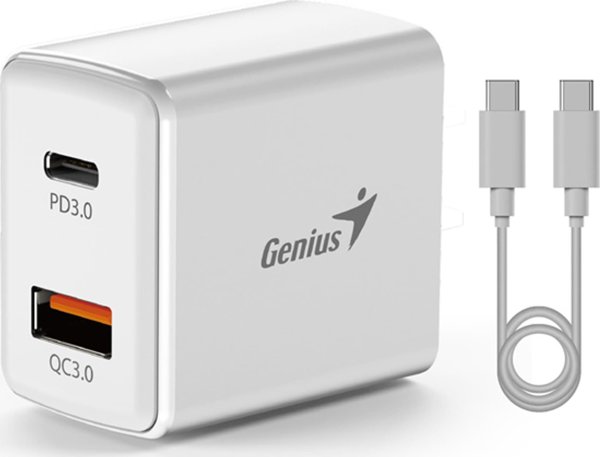 Φορτιστής Genius Genius Τροφοδοτικό / προσαρμογέας δικτύου 20W, 2-θυρών, USB-C, USB-A, PD-20ACP