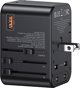 Φορτιστής Usams USAMS Αντάπτορας δικτύου 1xUSB+2xUSB-C T62 65W 4 σε 1 US/AU/EU/UK μαύρο/black CC199TC01 (US-CC199) Univesal Travel Charger