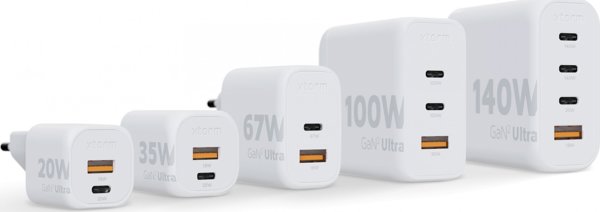 Φορτιστής Xtorm Φορτιστής Τοίχου Ultra GaN2 140W 3xUSB-C PD,USB QC 3.0 Λευκός