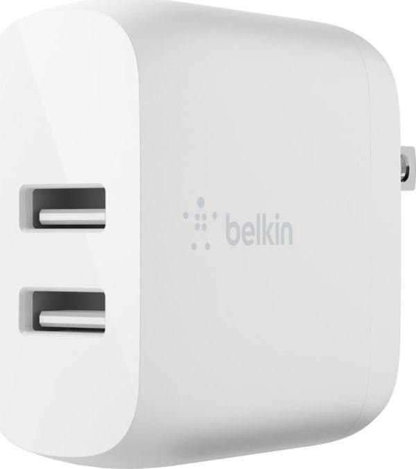 Belkin Φορτιστής Τοίχου BOOST↑CHARGE WCD001VF1MWH, 2x USB-A, 3A, με Καλώδιο 1m, Λευκό