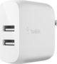 Belkin Φορτιστής Τοίχου BOOST↑CHARGE WCD001VF1MWH, 2x USB-A, 3A, με Καλώδιο 1m, Λευκό
