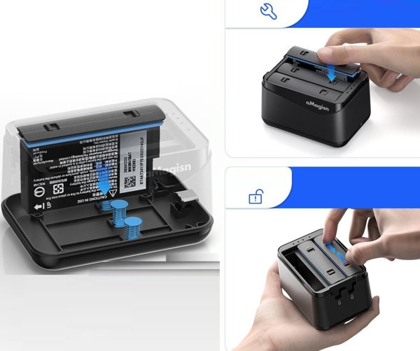 Φορτιστής Μπαταριών Puluz για Insta360 X5, Τριπλός USB Φορτιστής για 3x Μπαταρίες